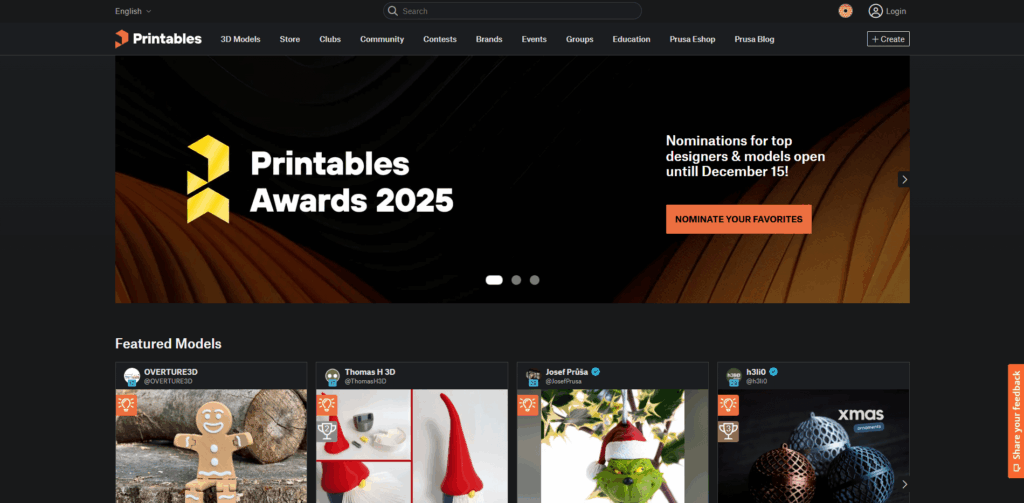 Fichiers 3D gratuits avec Printables