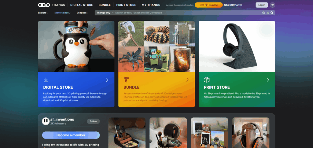 Fichiers 3D gratuits avec Thangs