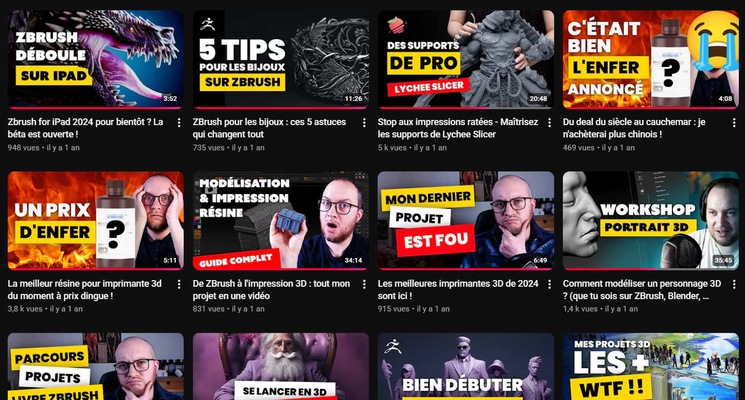 chaîne youtube zbrush nicolas delille